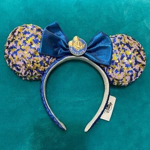 💙DISNEY PARKS ANNUAL PASSHOLDER SEQUIN MINNIE MOUSE MINI EAR HEADBAND